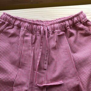 Cotton red gingham elastic waisted pants